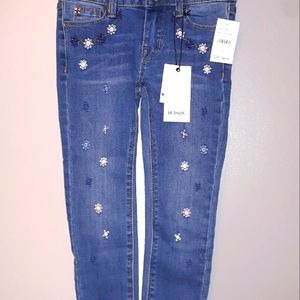 Hudson kids embroidered maribelle skinny ankle jeans, willow wash, girls size 6